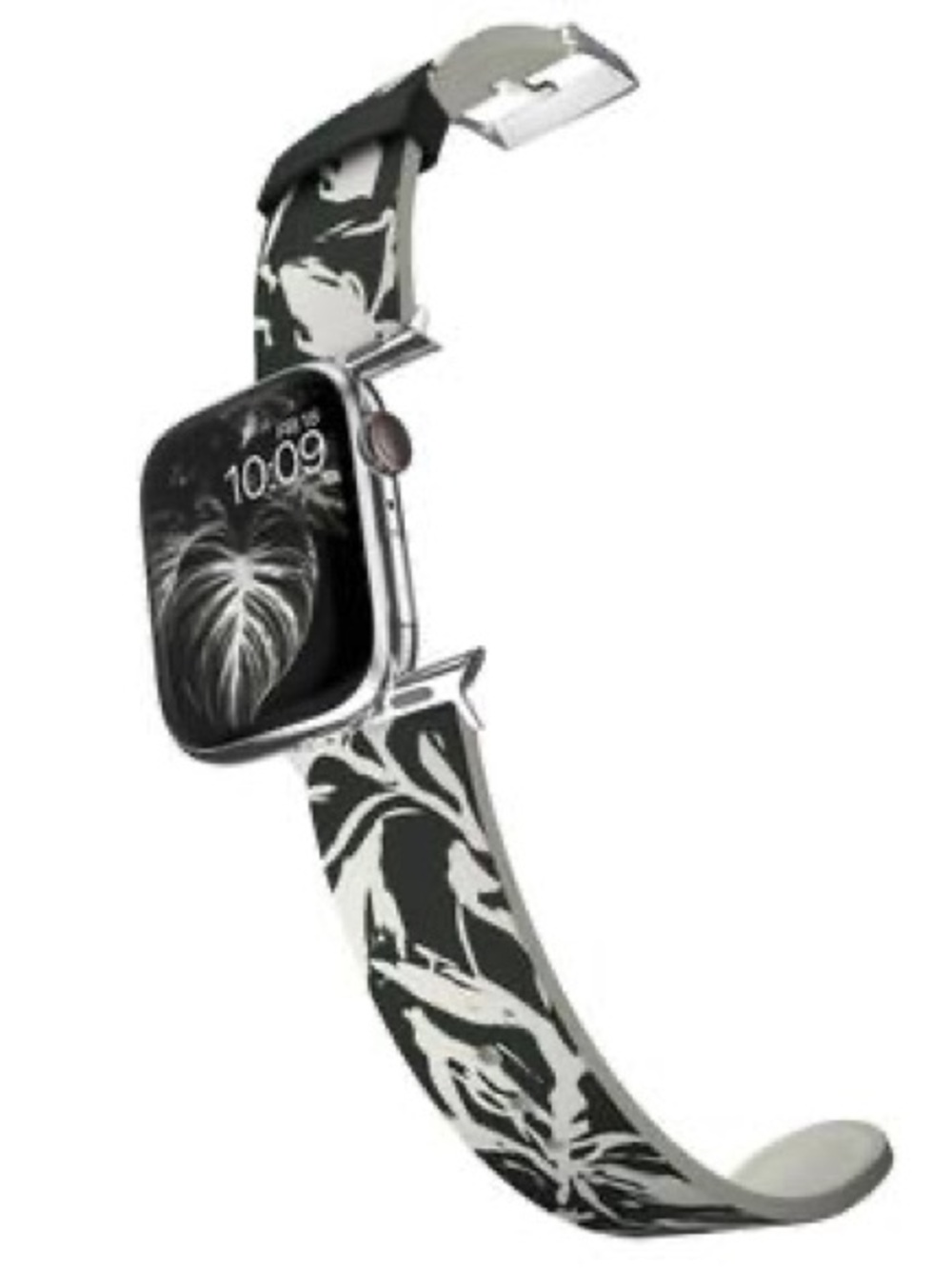 Black & White Floral Silicone Apple Watch Band*